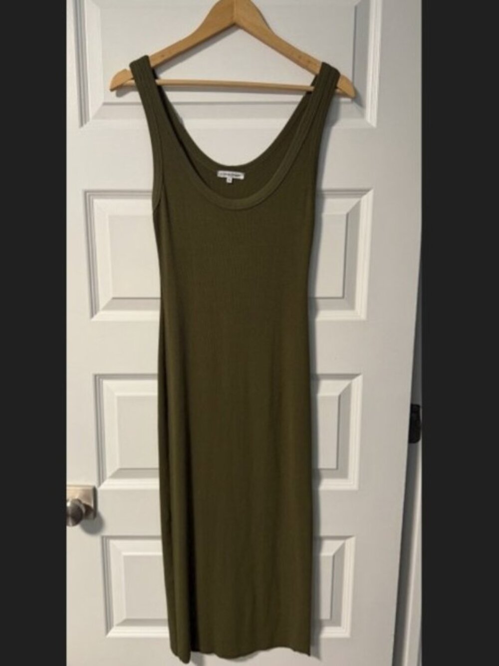 Cotton Citizen Verona Midi Tank Dress in Olive Green